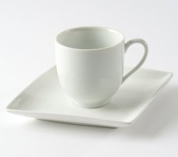 Tasse Et Sous Tasse À Café Carré